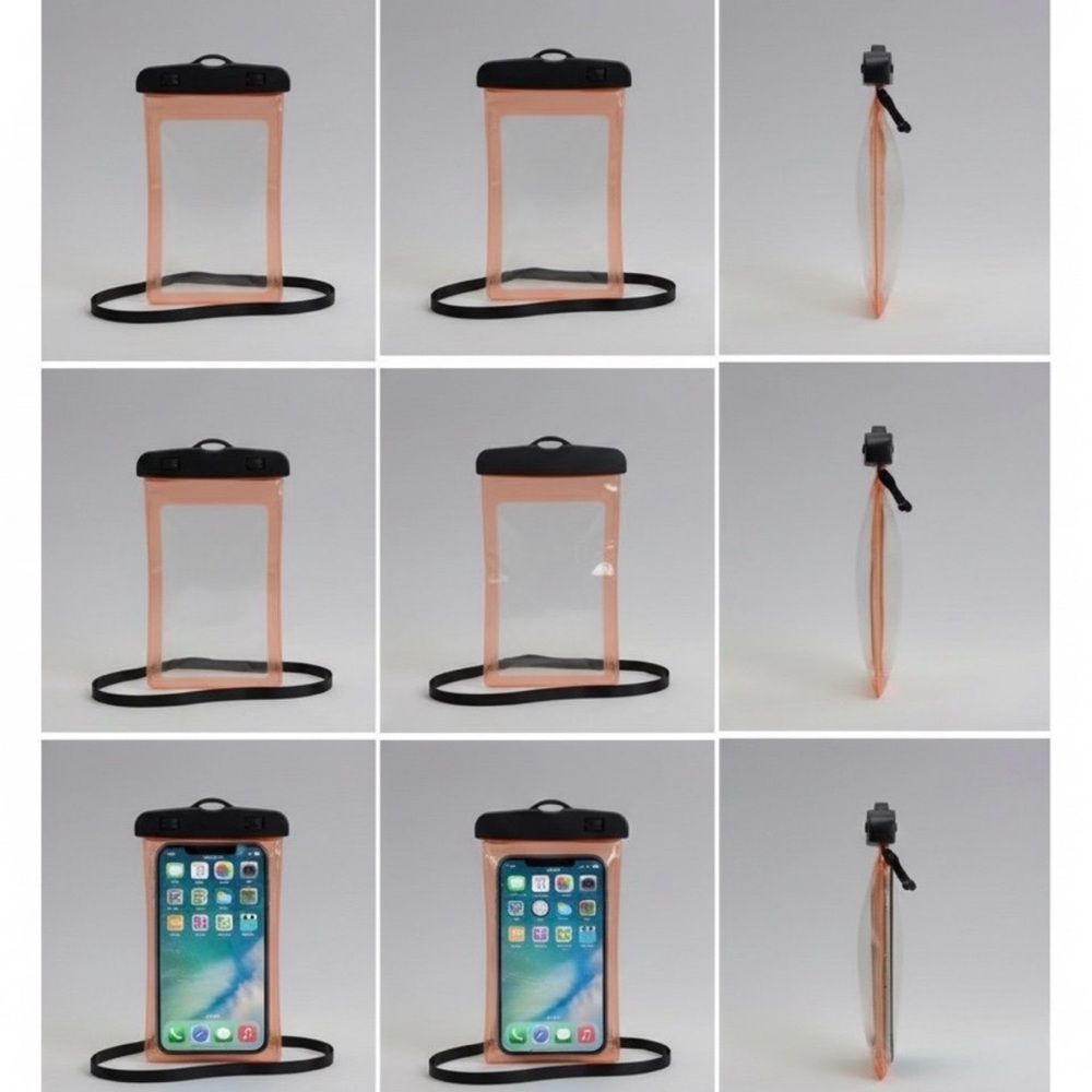 Universal Waterproof Phone Pouch - Black and Pink